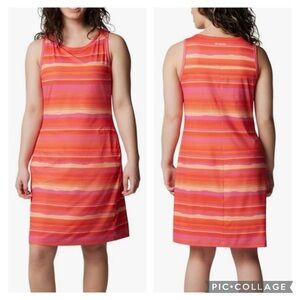 NWT Columbia Striped Sunset Orange/Horizons Stripe Sleeveless Dress XXL